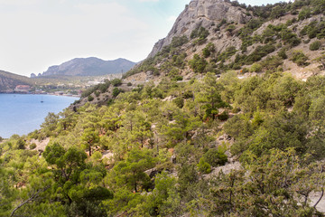 Sea bay in the mountains.