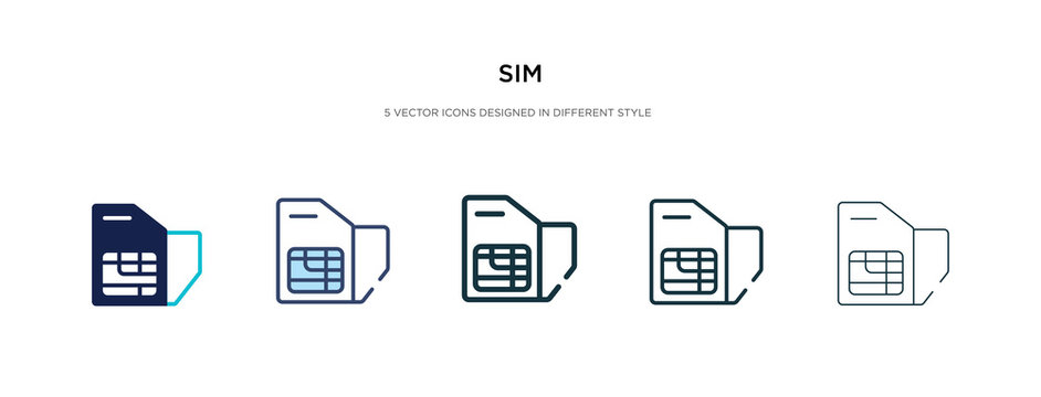 sim icon in different style vector illustration. two colored and black sim vector icons designed in filled, outline, line and stroke style can be used for web, mobile, ui