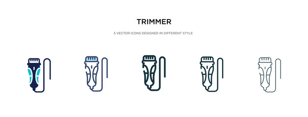 trimmer icon in different style vector illustration. two colored and black trimmer vector icons designed in filled, outline, line and stroke style can be used for web, mobile, ui