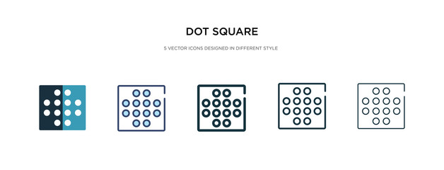 dot square icon in different style vector illustration. two colored and black dot square vector icons designed in filled, outline, line and stroke style can be used for web, mobile, ui