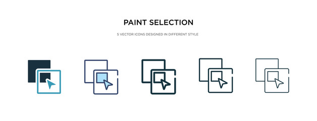 paint selection icon in different style vector illustration. two colored and black paint selection vector icons designed in filled, outline, line and stroke style can be used for web, mobile, ui