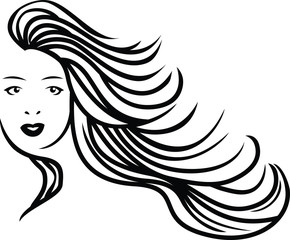 Hair Salon Logo Vector Silhouette 