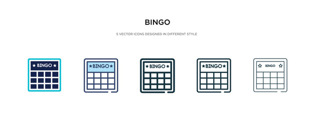 bingo icon in different style vector illustration. two colored and black bingo vector icons designed in filled, outline, line and stroke style can be used for web, mobile, ui