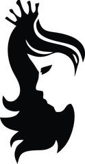 Hair Salon Logo Vector Silhouette 