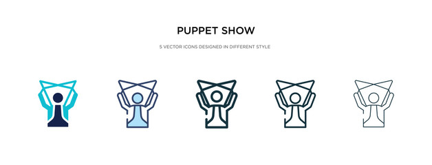 puppet show icon in different style vector illustration. two colored and black puppet show vector icons designed in filled, outline, line and stroke style can be used for web, mobile, ui