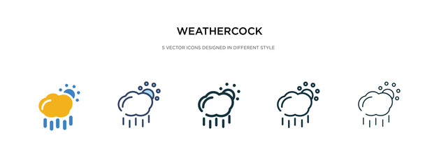 weathercock icon in different style vector illustration. two colored and black weathercock vector icons designed in filled, outline, line and stroke style can be used for web, mobile, ui