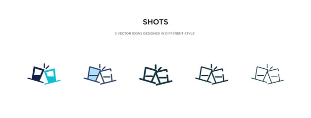 shots icon in different style vector illustration. two colored and black shots vector icons designed in filled, outline, line and stroke style can be used for web, mobile, ui