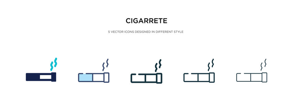 cigarrete icon in different style vector illustration. two colored and black cigarrete vector icons designed in filled, outline, line and stroke style can be used for web, mobile, ui