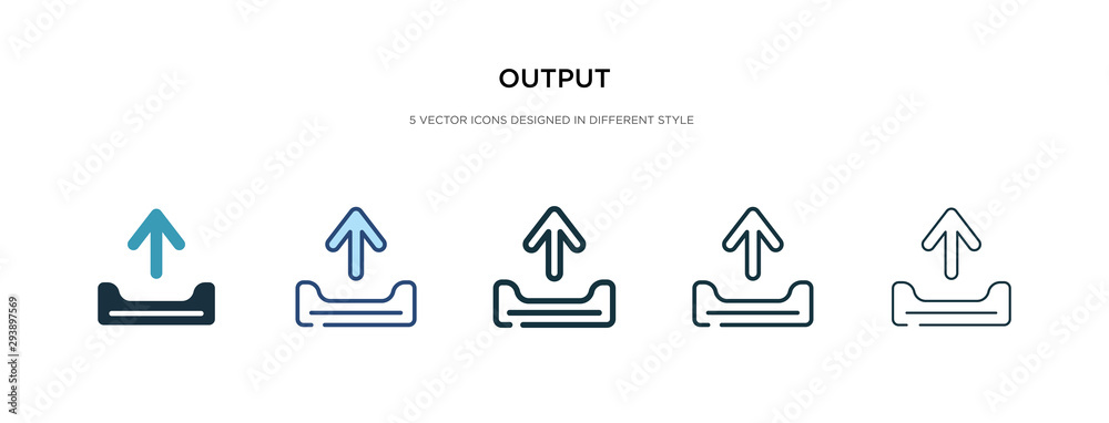 Poster output icon in different style vector illustration. two colored and black output vector icons design