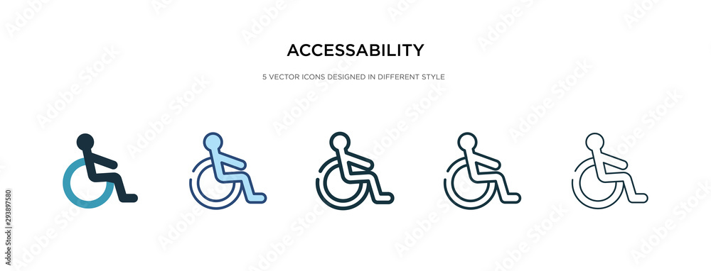 Sticker accessability icon in different style vector illustration. two colored and black accessability vecto