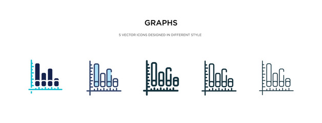 graphs icon in different style vector illustration. two colored and black graphs vector icons designed in filled, outline, line and stroke style can be used for web, mobile, ui