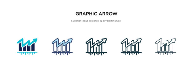 graphic arrow icon in different style vector illustration. two colored and black graphic arrow vector icons designed in filled, outline, line and stroke style can be used for web, mobile, ui