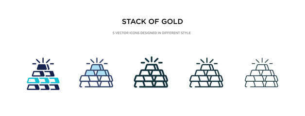 Fototapeta na wymiar stack of gold icon in different style vector illustration. two colored and black stack of gold vector icons designed in filled, outline, line and stroke style can be used for web, mobile, ui