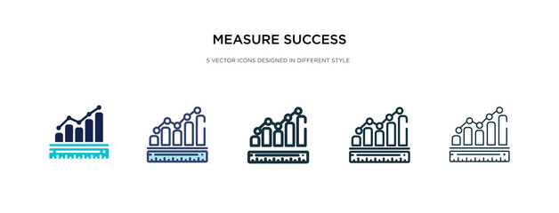 measure success icon in different style vector illustration. two colored and black measure success vector icons designed in filled, outline, line and stroke style can be used for web, mobile, ui