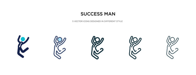 success man icon in different style vector illustration. two colored and black success man vector icons designed in filled, outline, line and stroke style can be used for web, mobile, ui