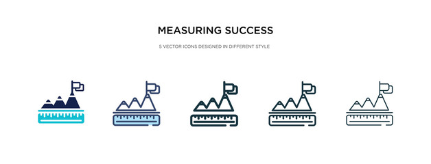 measuring success icon in different style vector illustration. two colored and black measuring success vector icons designed in filled, outline, line and stroke style can be used for web, mobile, ui