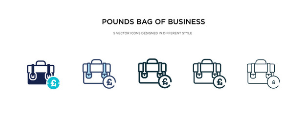 pounds bag of business icon in different style vector illustration. two colored and black pounds bag of business vector icons designed in filled, outline, line and stroke style can be used for web,