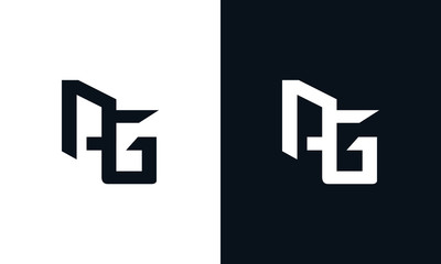 Minimalist abstract letter DG logo. This logo icon incorporate with two abstract shape in the creative process.