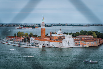 Chiesa di San Giorgio Maggiore or San Giorgio Maggiore island from St. Marks Campanile bell tower...