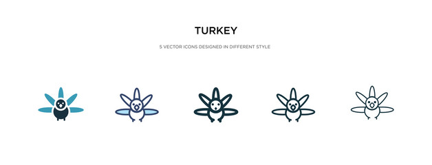 turkey icon in different style vector illustration. two colored and black turkey vector icons designed in filled, outline, line and stroke style can be used for web, mobile, ui
