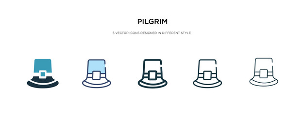 pilgrim icon in different style vector illustration. two colored and black pilgrim vector icons designed in filled, outline, line and stroke style can be used for web, mobile, ui