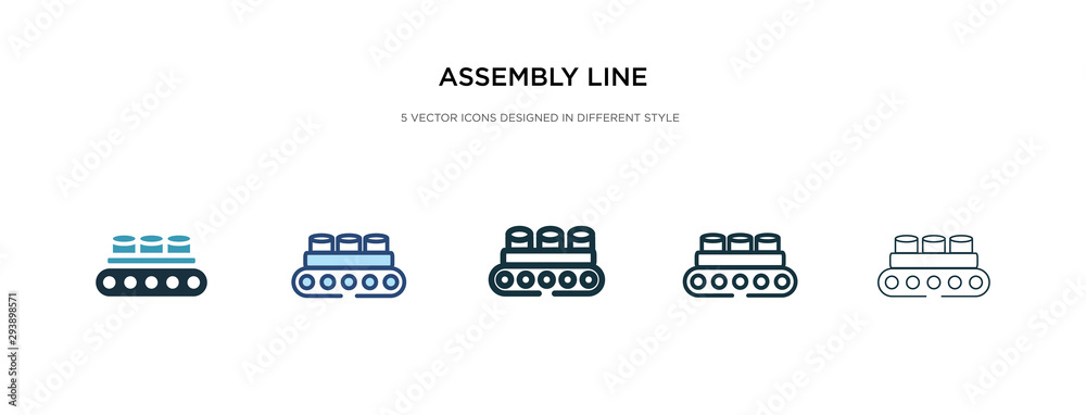 Poster assembly line icon in different style vector illustration. two colored and black assembly line vecto