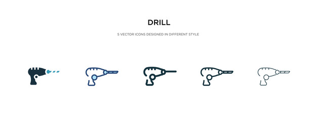 drill icon in different style vector illustration. two colored and black drill vector icons designed in filled, outline, line and stroke style can be used for web, mobile, ui