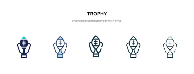 trophy icon in different style vector illustration. two colored and black trophy vector icons designed in filled, outline, line and stroke style can be used for web, mobile, ui