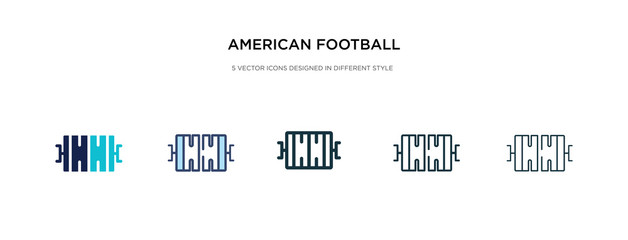 american football field top view icon in different style vector illustration. two colored and black american football field top view vector icons designed in filled, outline, line and stroke style