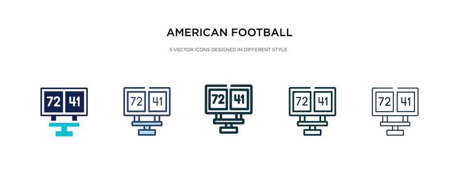american football scores icon in different style vector illustration. two colored and black american football scores vector icons designed in filled, outline, line and stroke style can be used for