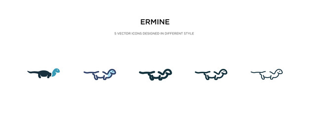ermine icon in different style vector illustration. two colored and black ermine vector icons designed in filled, outline, line and stroke style can be used for web, mobile, ui