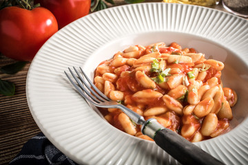 Cavatelli pasta with fresh tomato sauce.