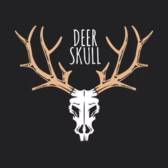 Foto op Plexiglas Deer Skull Vector for logo and mascot template © defarmerdesign