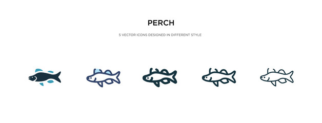 perch icon in different style vector illustration. two colored and black perch vector icons designed in filled, outline, line and stroke style can be used for web, mobile, ui
