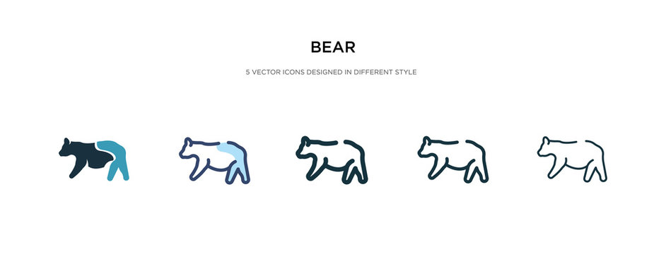 bear icon in different style vector illustration. two colored and black bear vector icons designed in filled, outline, line and stroke style can be used for web, mobile, ui