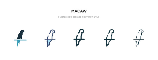 macaw icon in different style vector illustration. two colored and black macaw vector icons designed in filled, outline, line and stroke style can be used for web, mobile, ui