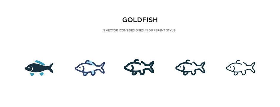 goldfish icon in different style vector illustration. two colored and black goldfish vector icons designed in filled, outline, line and stroke style can be used for web, mobile, ui