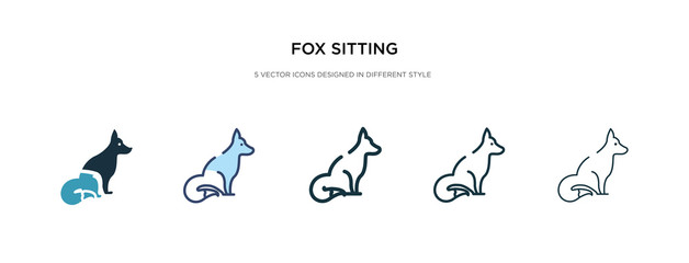 fox sitting icon in different style vector illustration. two colored and black fox sitting vector icons designed in filled, outline, line and stroke style can be used for web, mobile, ui