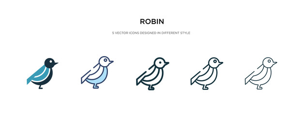 robin icon in different style vector illustration. two colored and black robin vector icons designed in filled, outline, line and stroke style can be used for web, mobile, ui