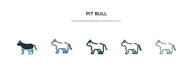 pit bull icon in different style vector illustration. two colored and black pit bull vector icons designed in filled, outline, line and stroke style can be used for web, mobile, ui