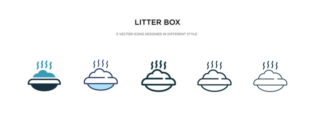 litter box icon in different style vector illustration. two colored and black litter box vector icons designed in filled, outline, line and stroke style can be used for web, mobile, ui