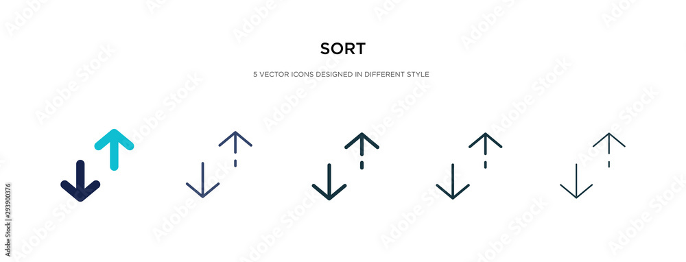 Poster sort icon in different style vector illustration. two colored and black sort vector icons designed i