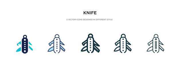 knife icon in different style vector illustration. two colored and black knife vector icons designed in filled, outline, line and stroke style can be used for web, mobile, ui