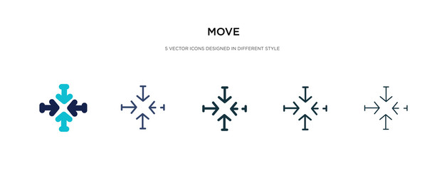 move icon in different style vector illustration. two colored and black move vector icons designed in filled, outline, line and stroke style can be used for web, mobile, ui