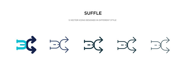 suffle icon in different style vector illustration. two colored and black suffle vector icons designed in filled, outline, line and stroke style can be used for web, mobile, ui
