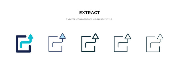 extract icon in different style vector illustration. two colored and black extract vector icons designed in filled, outline, line and stroke style can be used for web, mobile, ui