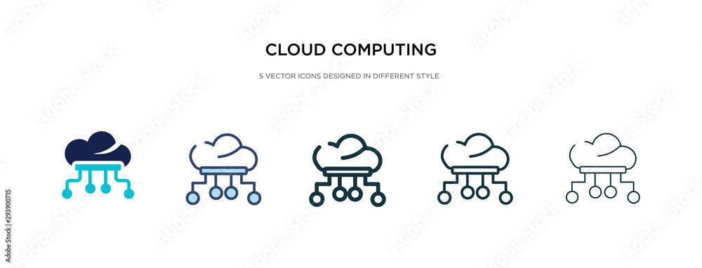Poster cloud computing icon in different style vector illustration. two colored and black cloud computing v