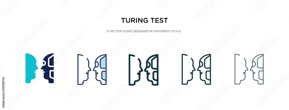 Poster turing test icon in different style vector illustration. two colored and black turing test vector ic