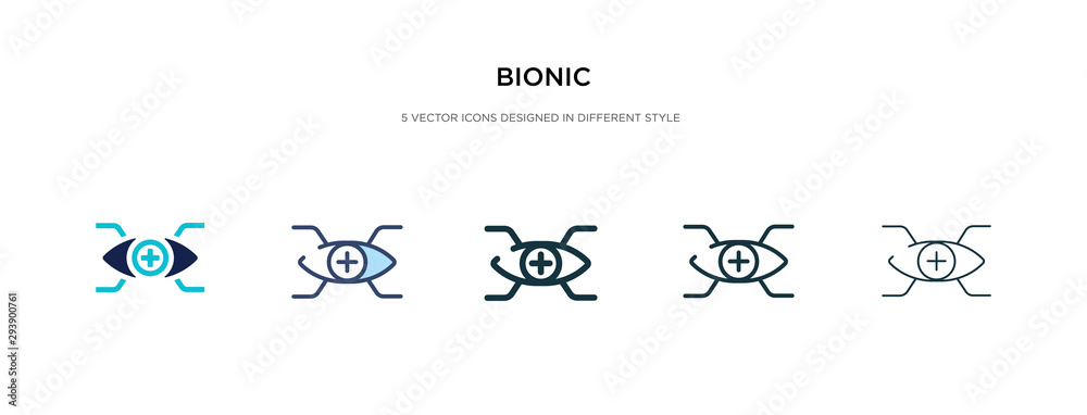 Poster bionic icon in different style vector illustration. two colored and black bionic vector icons design
