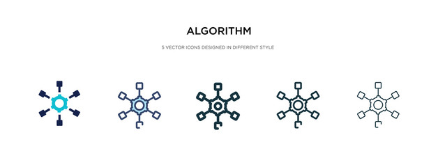 algorithm icon in different style vector illustration. two colored and black algorithm vector icons designed in filled, outline, line and stroke style can be used for web, mobile, ui - obrazy, fototapety, plakaty